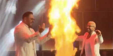 حضور مفاجئ، رامي عياش يشارك أحمد سعد حفله في بيروت ويقدمان ديو "سلطنة" (فيديو)